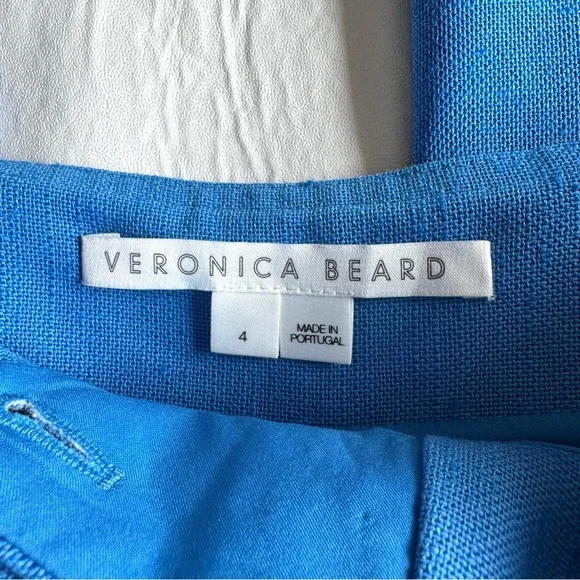 Veronica Beard Dove Woven Wide-leg Pants Blue 4 - Picture 9 of 15